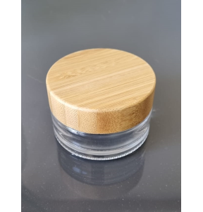 Pot en verre transparent + bouchon finition bambou 30g