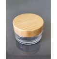Pot en verre transparent + bouchon finition bambou 30g