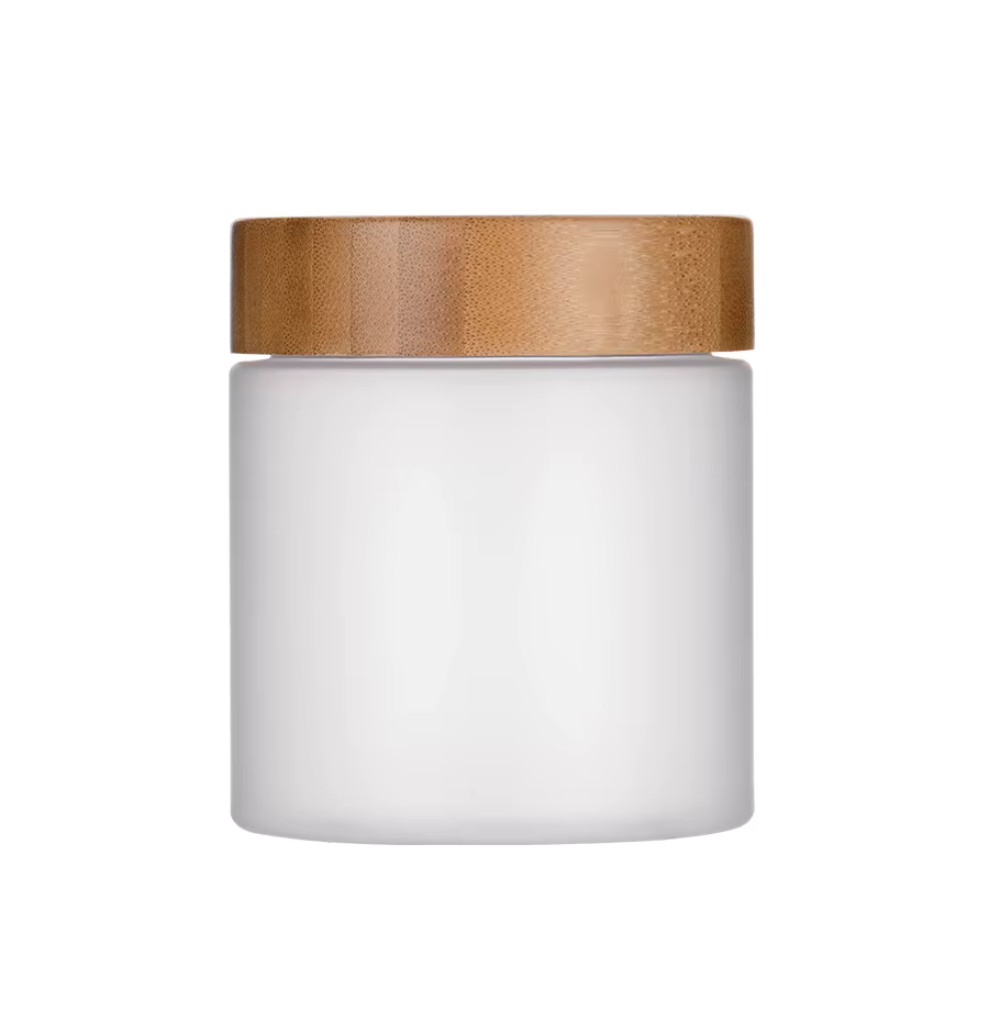 Pot Plastique 500ml effet givré + bouchon bambou
