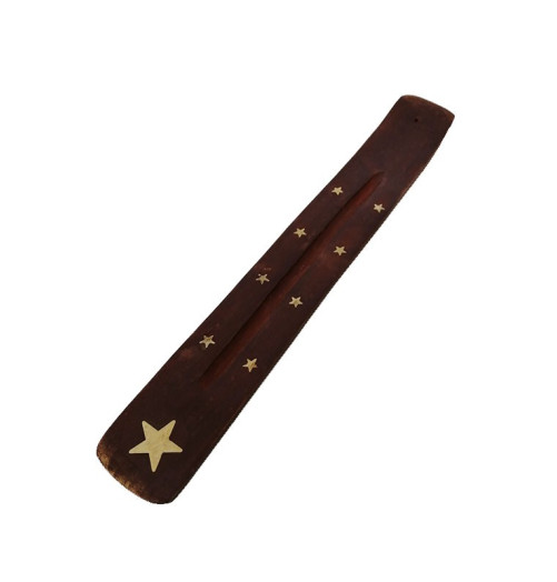 Porte-encens plat en bois